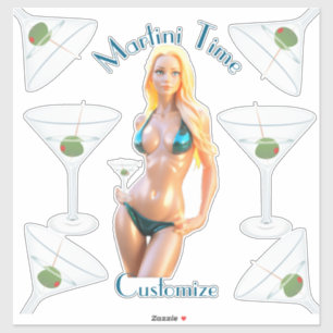 Adesivo Hora do Martini Babe de Bikini Thunder_Cove 