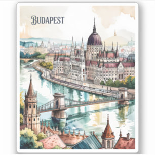 Adesivo Horizonte de Budapeste Hungria Parlamento Rio Danú