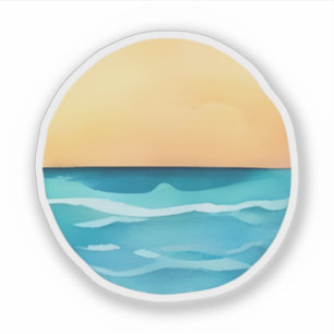 Adesivo Horizonte de ouro sobre Mares Calmos