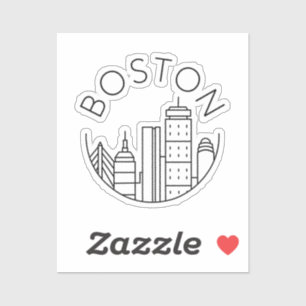 Adesivo Horizonte urbano da cidade de Boston, horizonte de