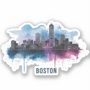 Adesivo Horizonte Urbano de Boston, Horizonte de Boston Ma