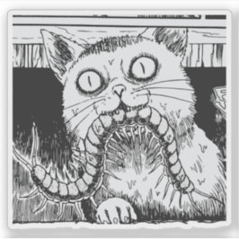 Adesivo Horror cat anime art