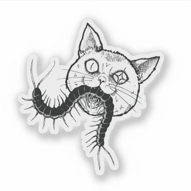 Adesivo Horror cat anime art (Frente)