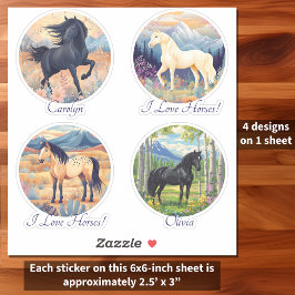 Adesivo Horse Girls Personalizado Name Slogan Vinyl Sticke