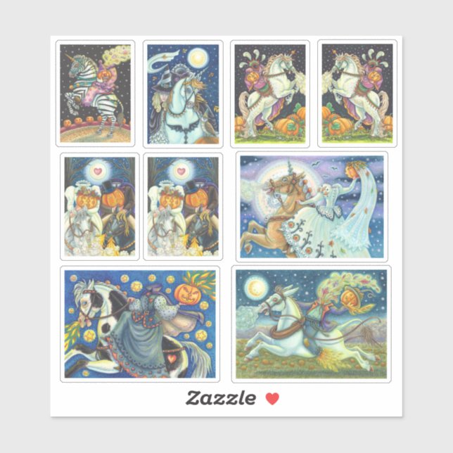 ADESIVO HORSSÊMAN HORSEWOMAN HALLOWEEN SEM CABEÇALHO ASSOR (Folha)