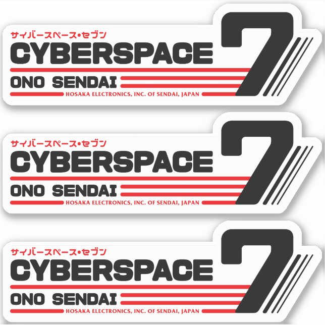 Adesivo Hosaka Ono-Sendai Cyberpace 7 (Wide Negra) Sticker (Frente)