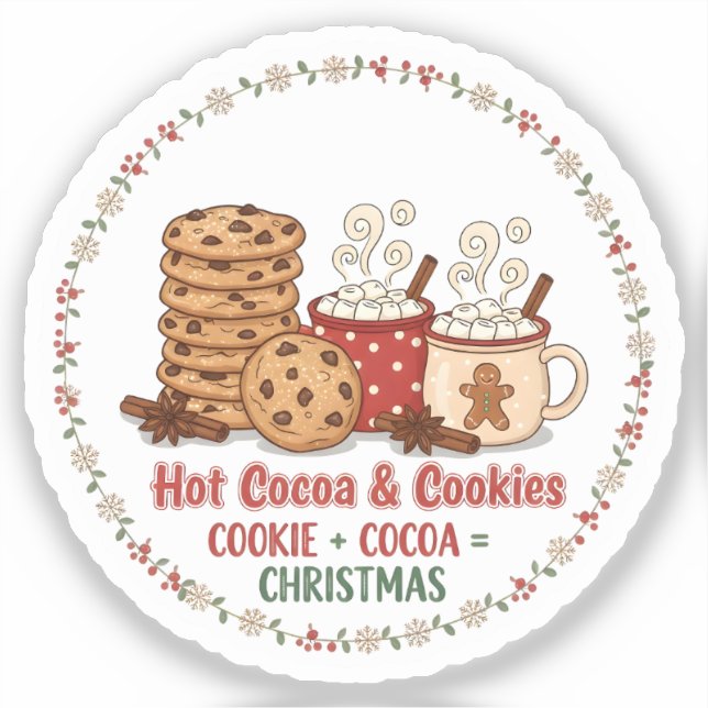 Adesivo Hot Cocoa & Cookies Christmas (Frente)