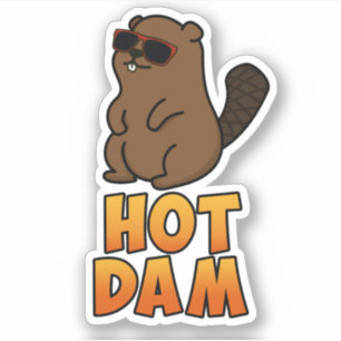 Adesivo Hot Dam Funny Legal Beaver Pun