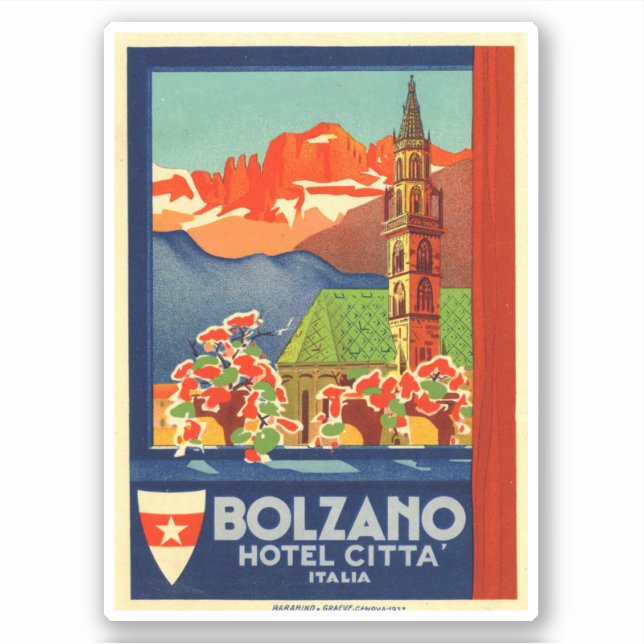 Adesivo Hotel Citta Itália Bolzano Sticker (Frente)