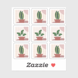 Adesivo House Plant Frames Bohemian