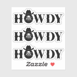 Adesivo Howdy Cowboy Raccoon with Rustic Western Style