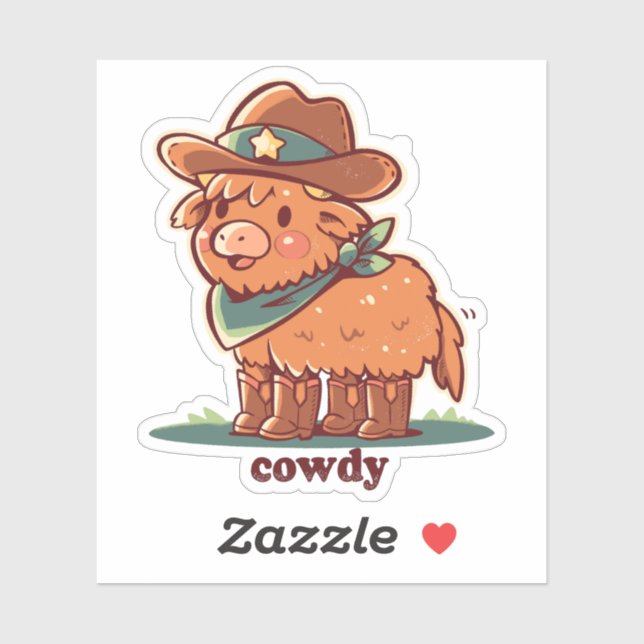 Adesivo Howdy Cowdy (Folha)
