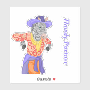 Adesivo Howdy Partner Zebra