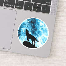 Howling Wolf Winter snowblue smoAbstrato