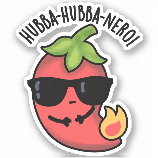 Adesivo Hubba-hubba-nero Funny Habanero Pun (Frente)