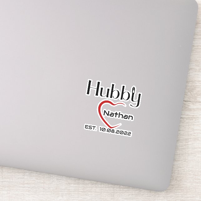 Adesivo Hubby Wifey correspondente ao Aniversário de Casam (Detalhe)