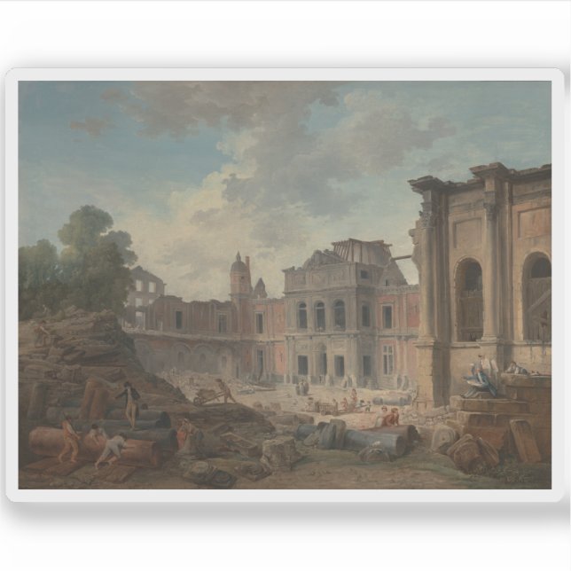Adesivo Hubert Robert: Demolição do Château de Meudon (Frente)
