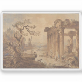 Adesivo Hubert Robert - Paisagem com Ruins