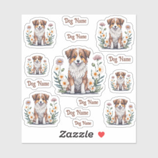 Adesivo Hübscher Collie von Blumen umringt - 14