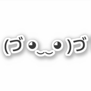 Adesivo Hugging Emoticon (づ ◕ ‿ ◕ ‿ )づ japonês Kaomoji