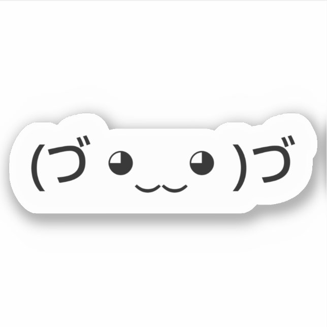 Adesivo Hugging Emoticon (づ ◕ ‿ ◕ ‿ )づ Kaomoji Stick Japon (Frente)