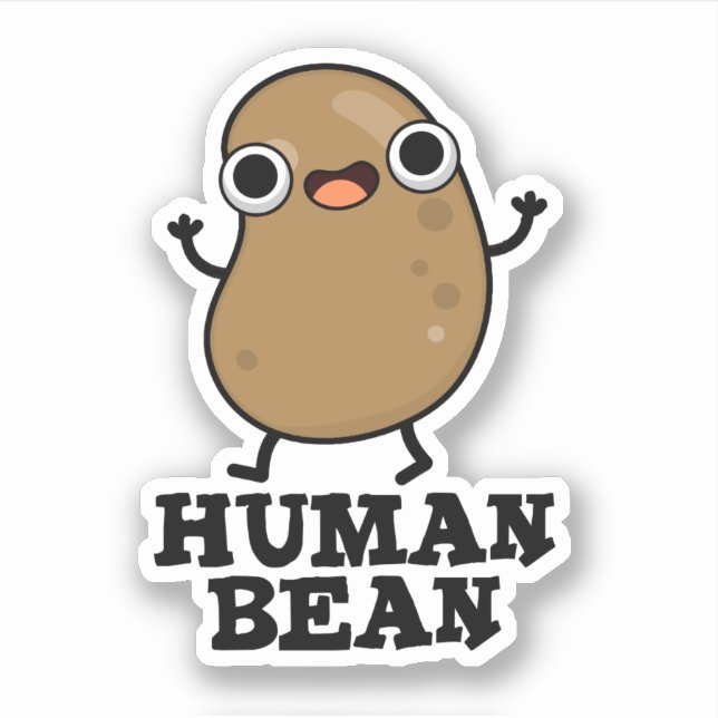 Adesivo Humano Engraçado De Bean Humano Ser Canhoto (Frente)