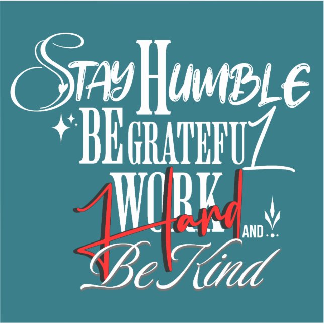Adesivo Humble and Kind Self Growth Calligraphy Quote (Frente)