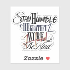 Adesivo Humble Be Kind Self Improvement Handwritten Quote