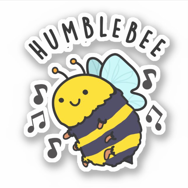 Adesivo Humble Bee Engraçado Bumblebee Pun (Frente)