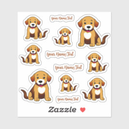 Adesivo Hund Braun, sitzend - Aufkleber