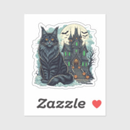 Adesivo Hunit House Watcher - Maine Coon Halloween