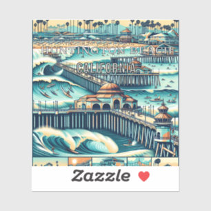 Adesivo Huntington Beach California 3 Inch Vinyl Sticker