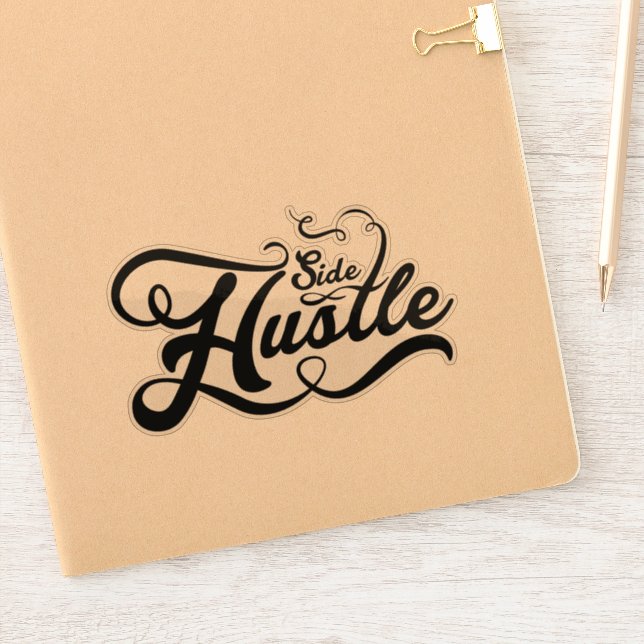 Adesivo Hustle lateral | Preto | Limpar (Notebook)