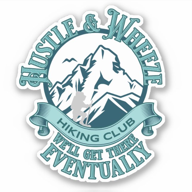 Adesivo Hustle & Wheeze Hiking Club (Frente)