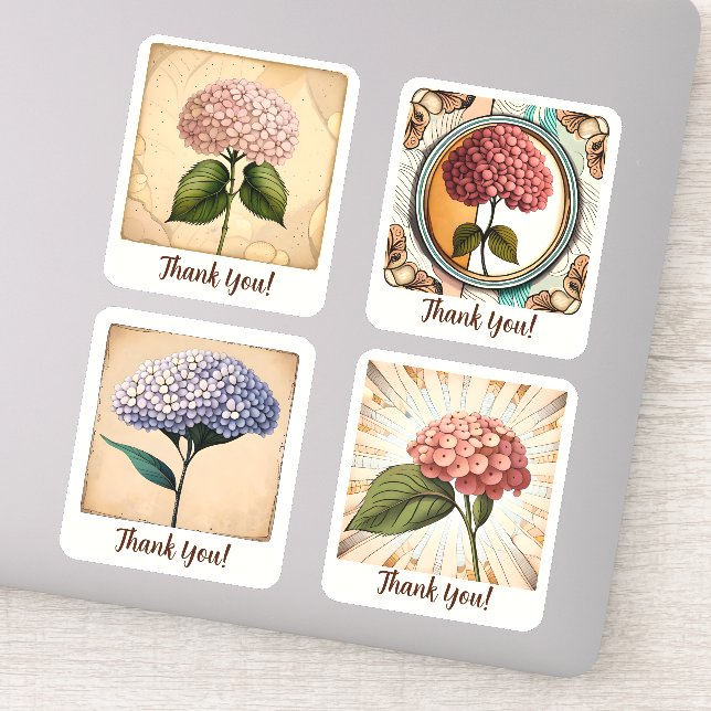 Adesivo Hydrangea Flowers Groovy Retro Personalizado (Detalhe)