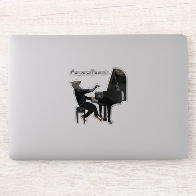 Adesivo Hyena Piano Music Player Fantasy Art Sticker (Computador)