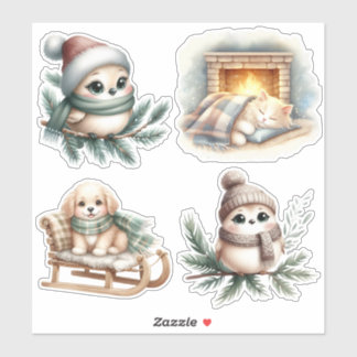 Adesivo Hygge Cottagecore cozy winter Vinyl Sticker