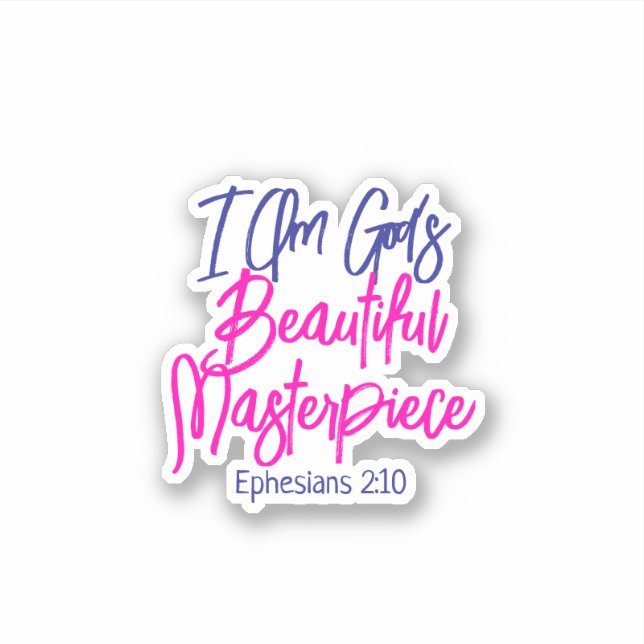 Adesivo I Am God's Beautiful Masterpiece Bible Verse (Frente)