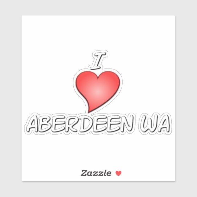 Adesivo I Heart Aberdeen WA (Folha)
