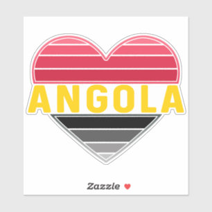 Adesivo I Heart Angola, Angolana Flag Colors