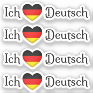 Adesivo "I Heart German" Assunto da Escola de Língua Favo