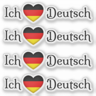 Adesivo "I Heart German" Assunto da Escola de Língua Favo