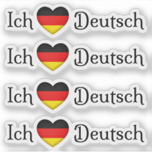Adesivo "I Heart German" Assunto da Escola de Língua Favo