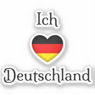 Adesivo "I Heart Germany" "Ich Liebe Alemanha" Alemão