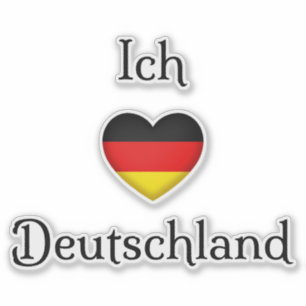 Adesivo "I Heart Germany" "Ich Liebe Alemanha" Alemão