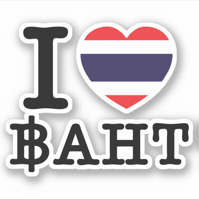 Adesivo I Heart (Love) Baht (Frente)