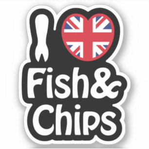 Adesivo I Heart [Love] Fish & Chips Sticker