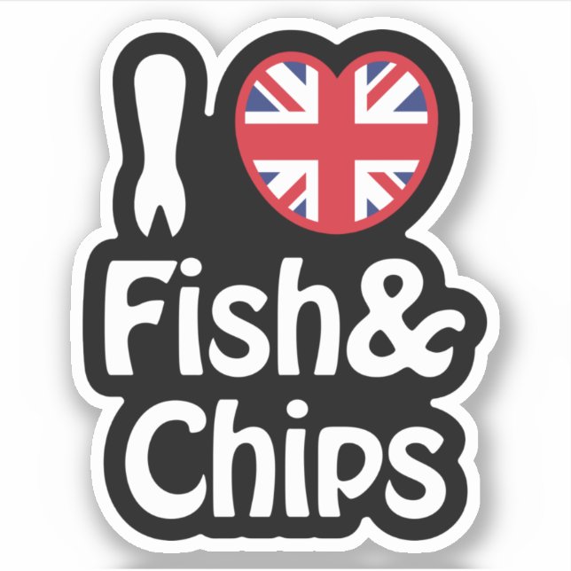 Adesivo I Heart [Love] Fish & Chips Sticker (Frente)