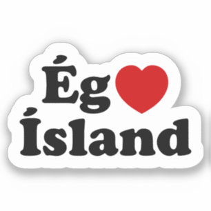 Adesivo I Heart (Love) Islândia [Ég Elska Ísland] Islandês