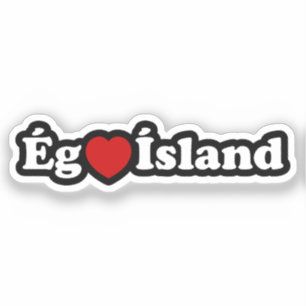 Adesivo I Heart (Love) Islândia [Ég Elska Ísland] Islandês